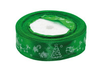 Wstążka satynowa Boże Narodzenie 25mmx22m WSX25-9 Brewis